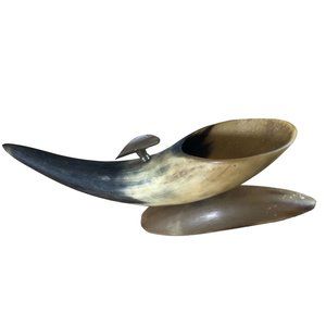 Viking Miedieval Drinking Horn Stand Cigar Holder Vintage HTF Dragons